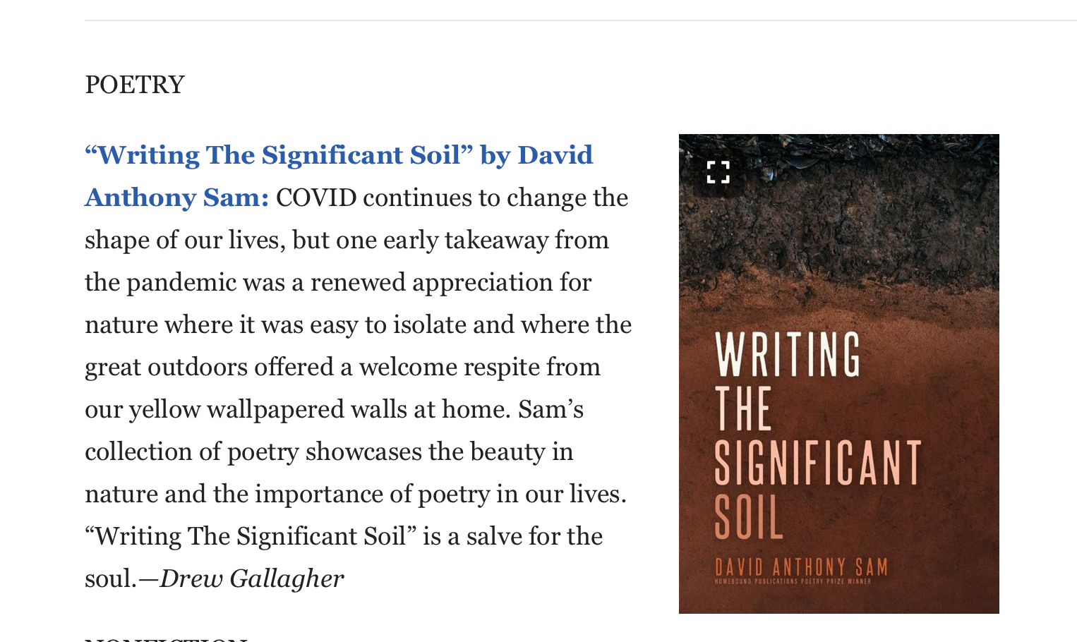 My Poetry Collection “Writing The Significant Soil” Named One Of The ...