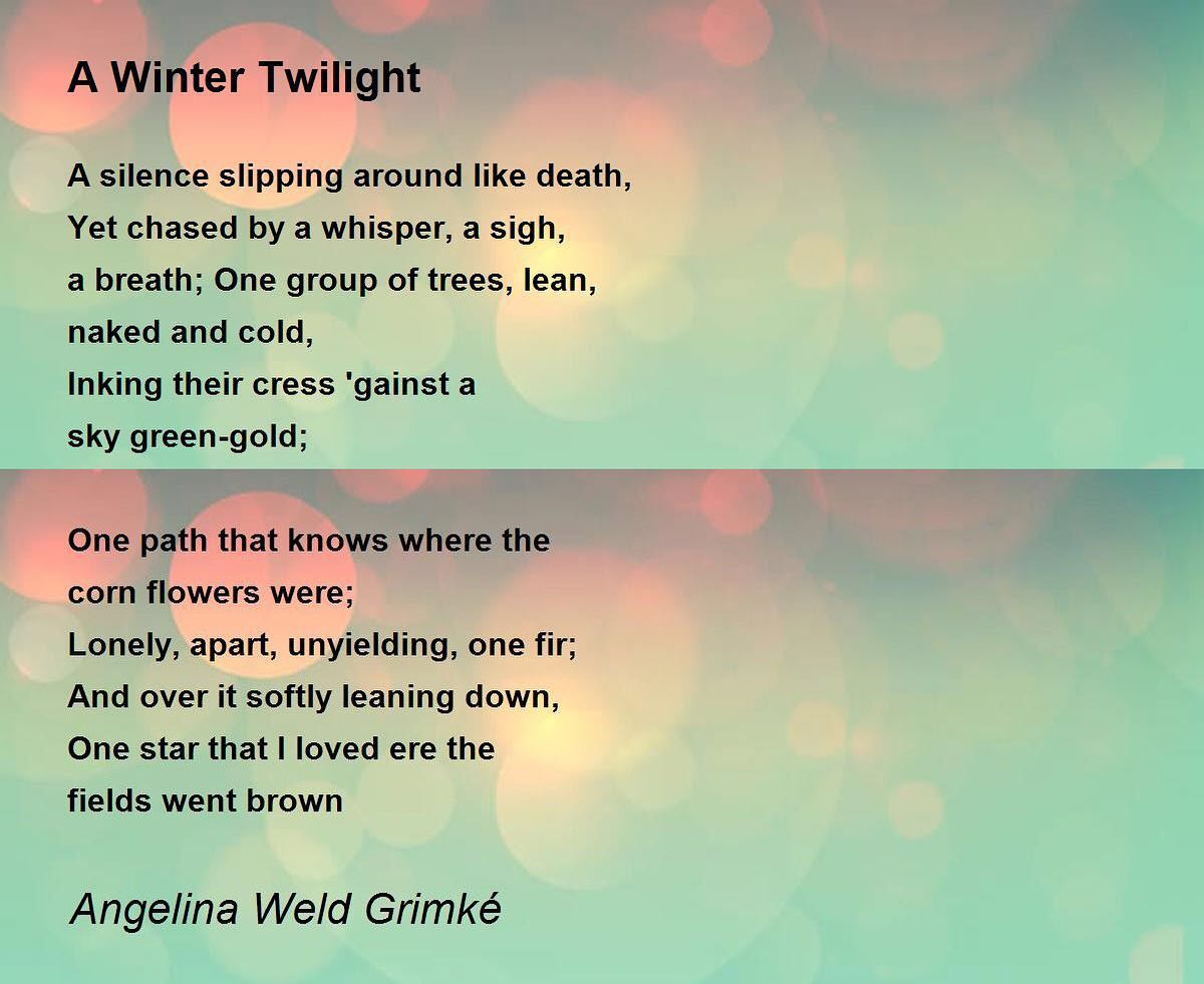 African American poet Angelina Weld Grimké