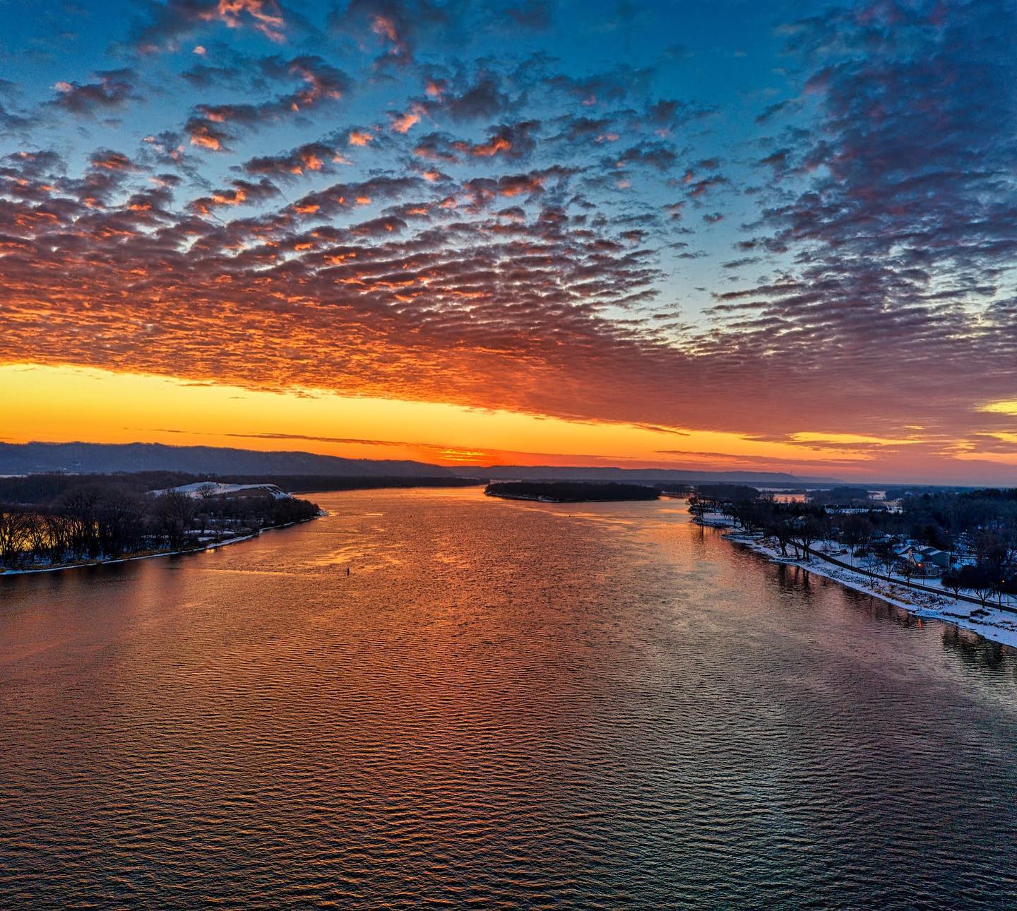 The Mississippi River During a Sunrise by Tom Fisk