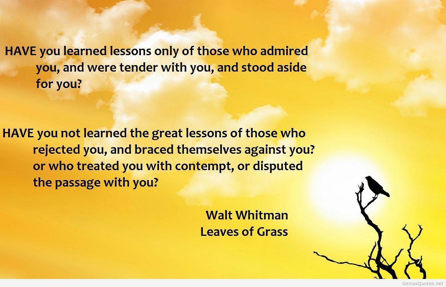 Wisdom from Whitman