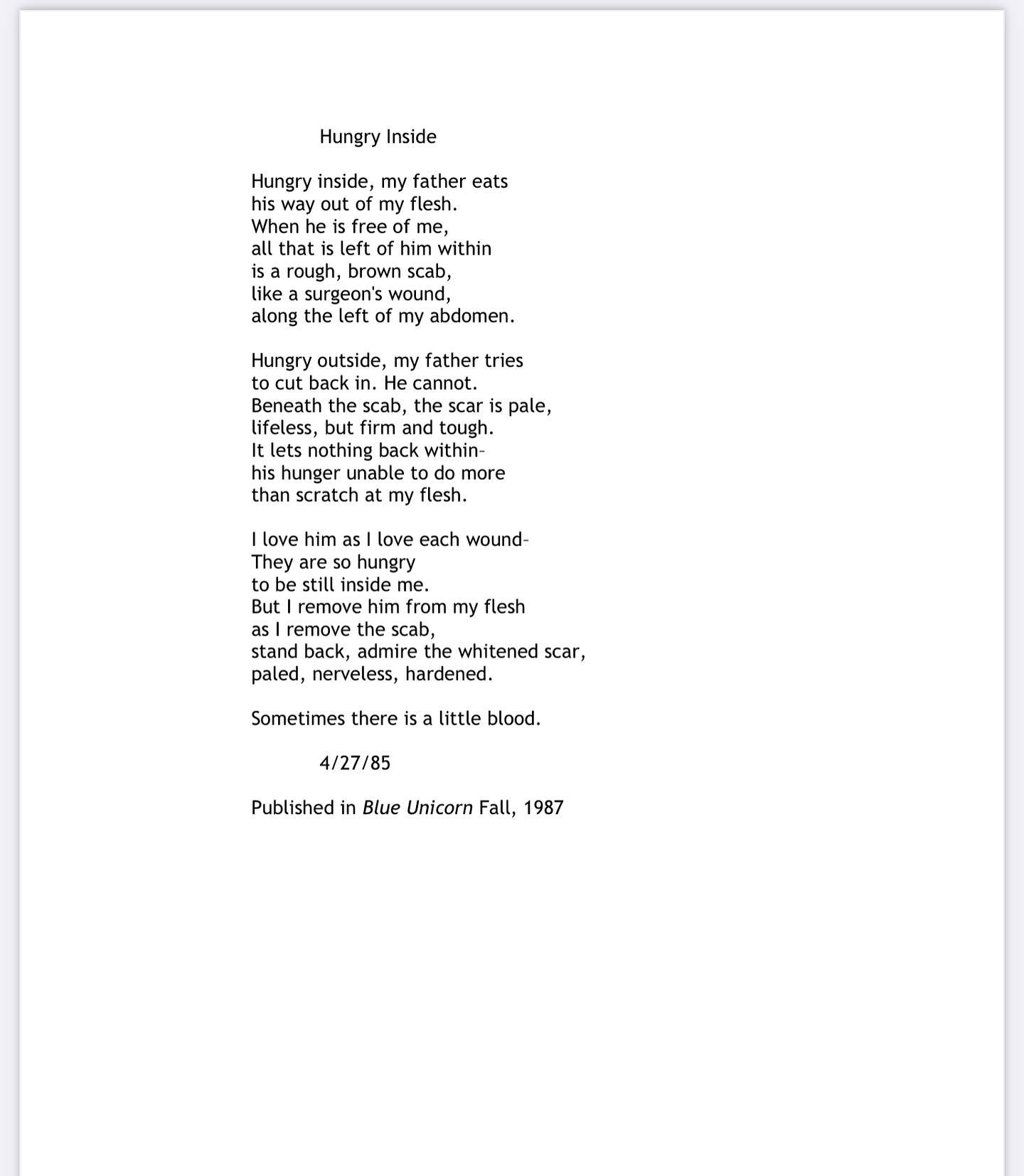 Another of my early published poems