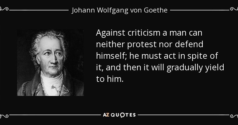 Goethe on critics