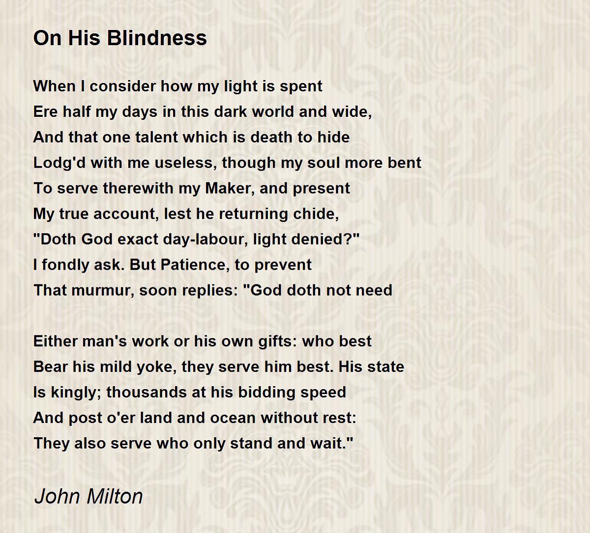 Milton’s great sonnet