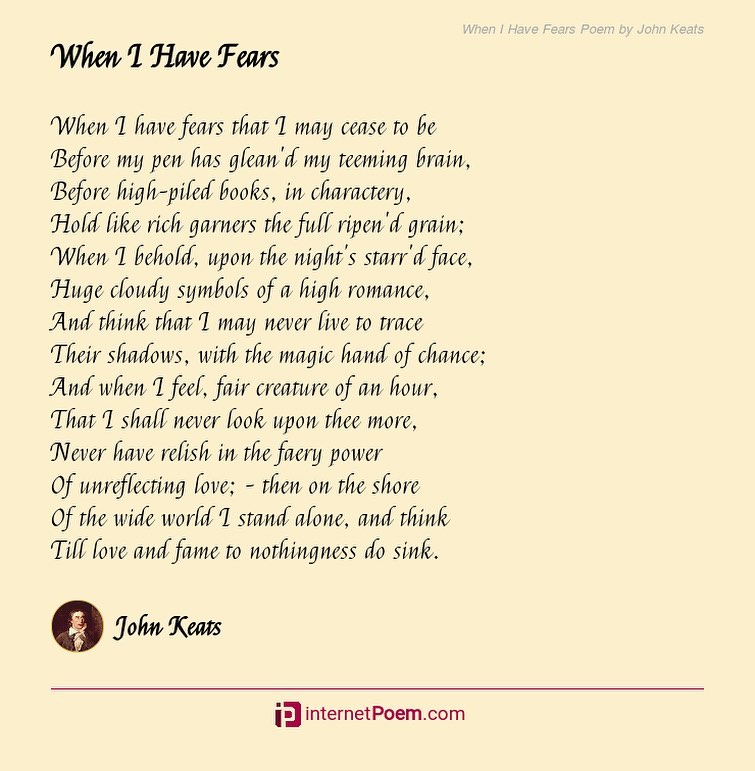 A wonderful poem by John Keats