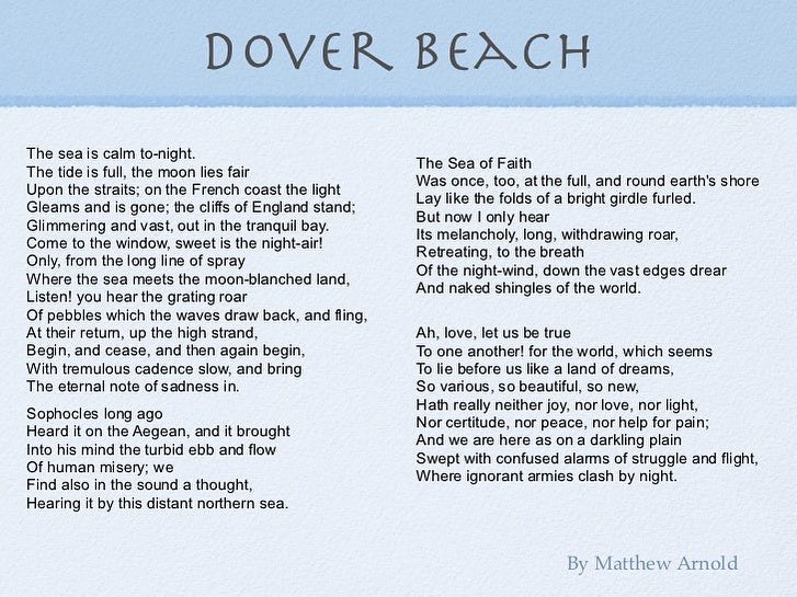 Matthew Arnold’s Dover Beach ends with a stanza that still resonates