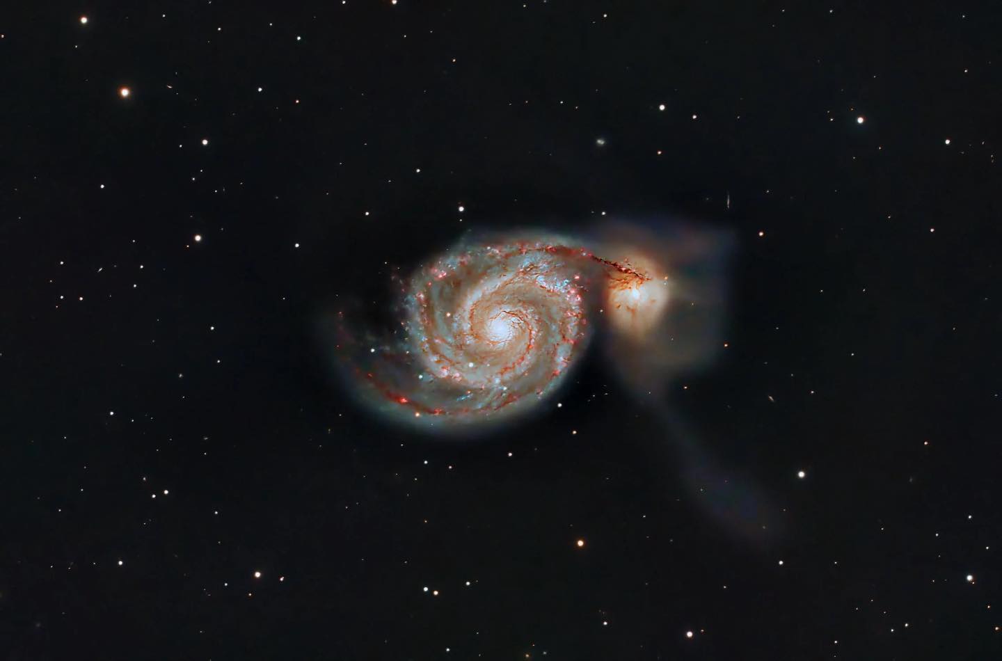 Telescope Photo of Whirlpool Galaxy M51 by Daniel Cid