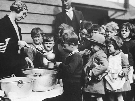 My mother remembered standing in soup lines as a child when there were no government programs like unemployment and food stamps