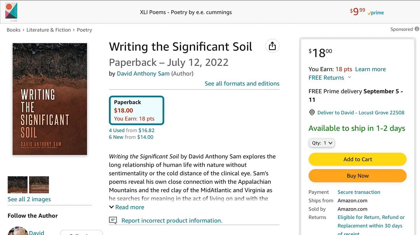 Writing the Significant Soil sold out on Amazon but more on order