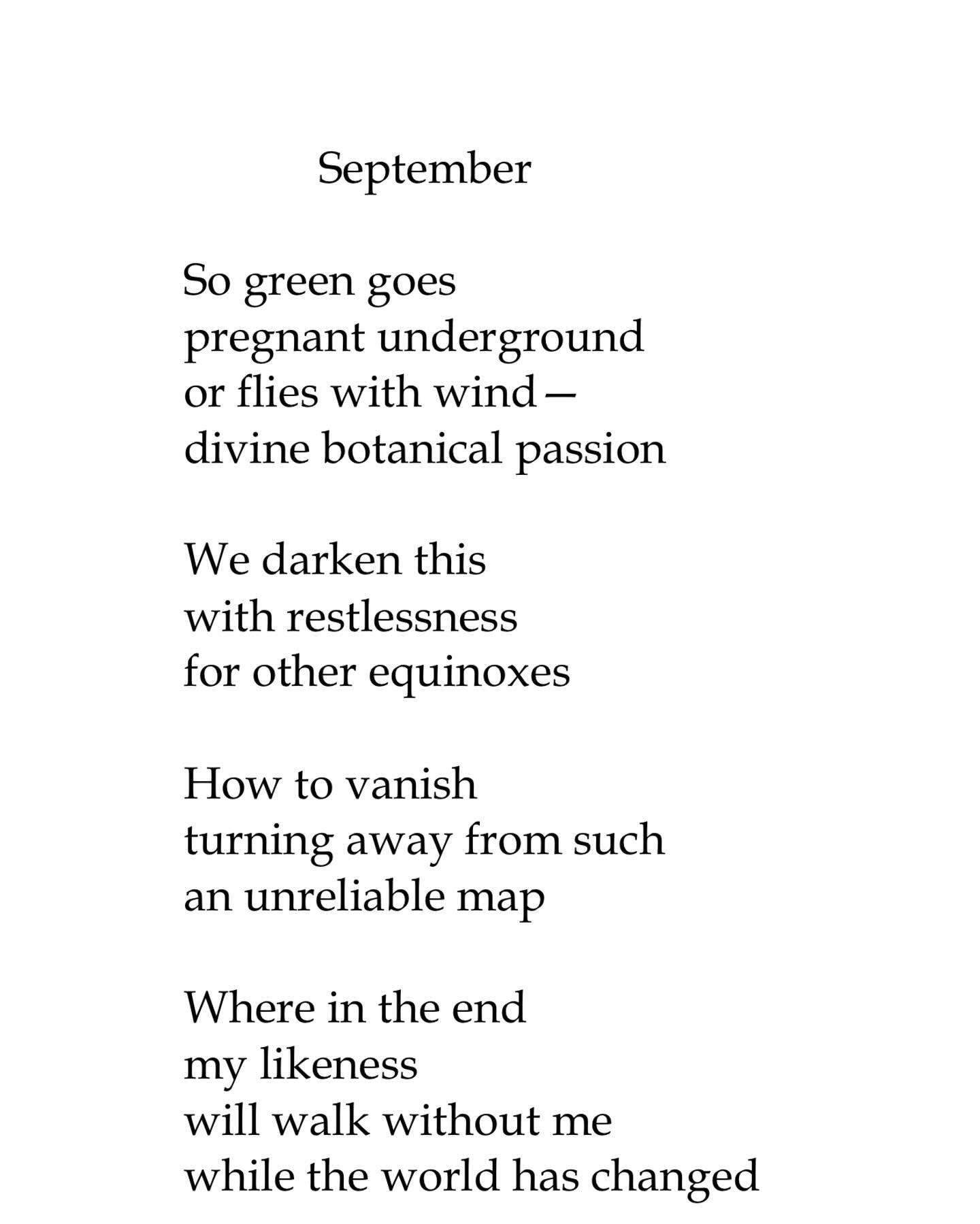 Now my own September poem