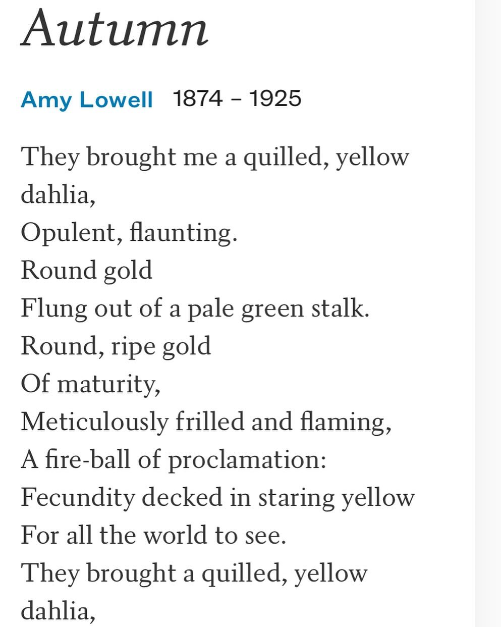 Amy Lowell “Autumn”