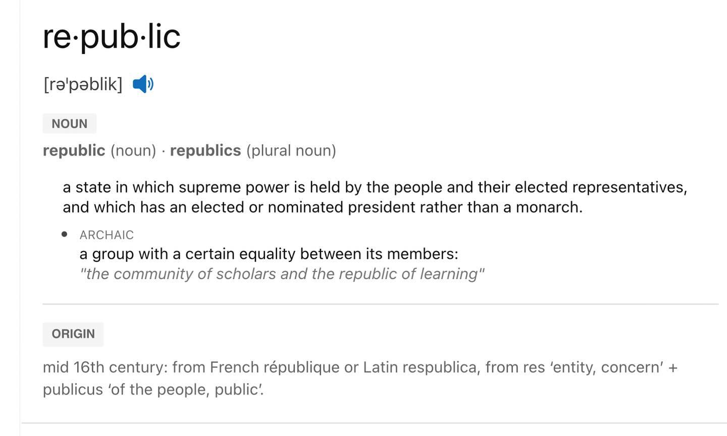 I keep hearing that “we’re not a democracy. We’re a republic,” often said with a knowing smile. So to help those who say this actually know what they are saying…